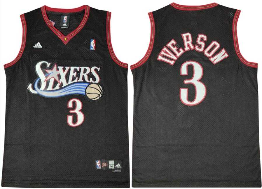 76ers 3 Allen Iverson Black Swingman Mesh Jersey,We sell and wholesale 76ers 3 Allen Iverson Black Swingman Mesh Jersey on line form chian!